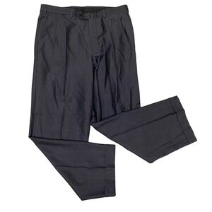 Ermenegildo Zegna 36R Gray Wool Cashmere Pleated Dress Pants Cuffed Made Italy